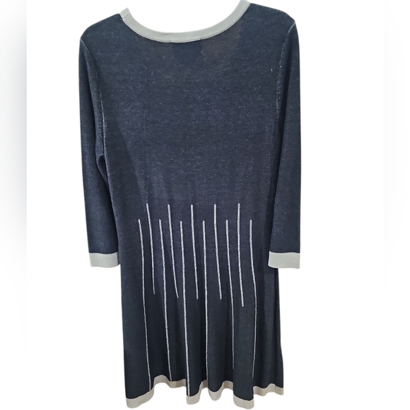 JESSICA H Heathered Gray &Tan Knit Sheath Sweater Dress Women's SizeLarge GUC - Picture 7 of 11